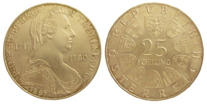 25 Schilling AR
Austria, Maria Theresa, 1967