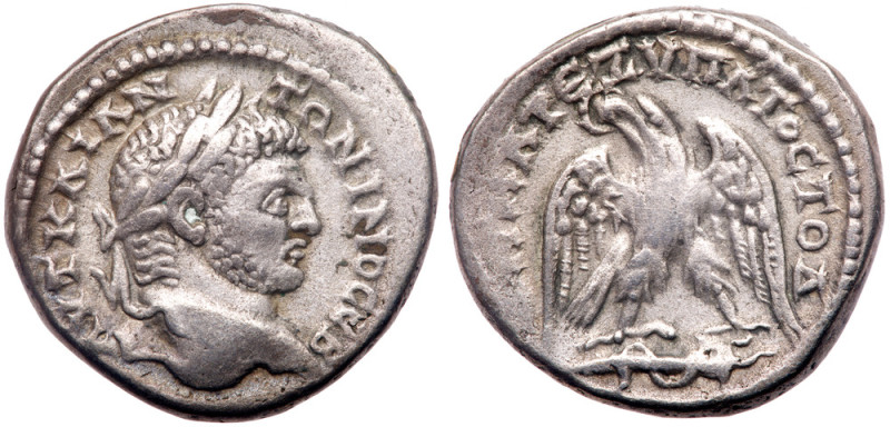 Ancient Judaea, City Coins of Caesarea Maritima. Caracalla, AD 198-217. AR Tetra...