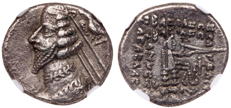 Parthian Kingdom. Phraates IV, c. 38-2 BC. Silver Drachm (3.17g). Mithradatkart ...