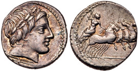 Anonymous. Silver Denarius (3.70 g), 86 BC