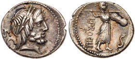L. Procilius. Silver Denarius (3.97 g), 80 BC