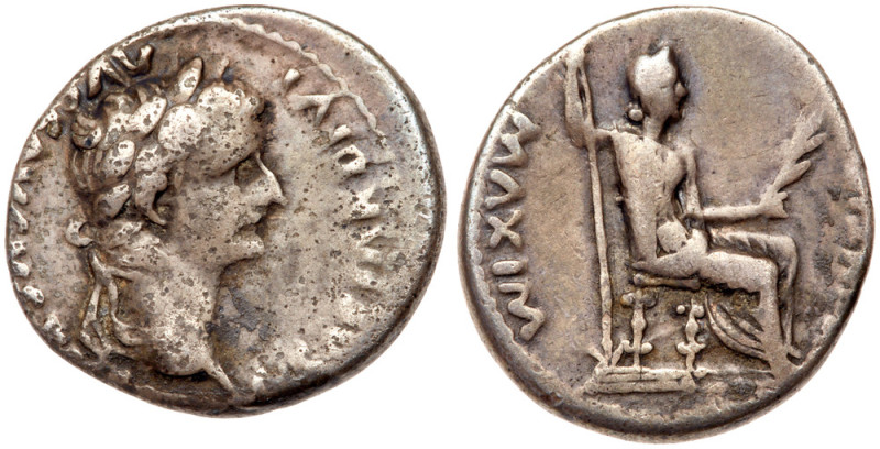 Tiberius. Silver Denarius (3.77 g), AD 14-37. Lugdunum, ca. AD 15-18. TI CAESAR ...