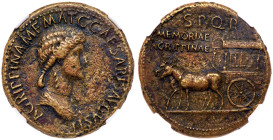 Agrippina Senior, issued under Caligula, died AD 33. AE Sestertius, (25.54 g)