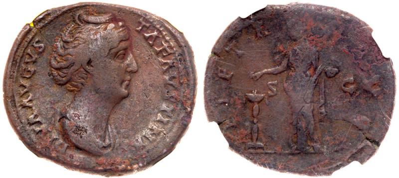 Faustina Senior, wife of Antoninus Pius. AD 138-140. AE Sestertius (27.66 g). St...
