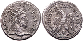 Geta. AD 209-211. Syria. Seleucis and Pieria. Laodicea ad Mare. Silver Tetradrachm (28mm, 12.39g)