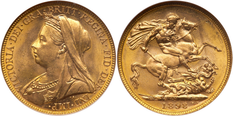 Australia. Sovereign, 1898-M. Fr-24; S.3875; KM-13. Weight 0.2355 ounce. Victori...