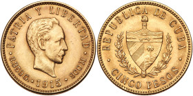 Cuba. 5 Pesos, 1915