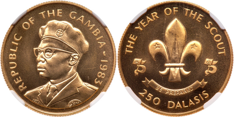 Gambia. 250 Dalasis, 1983. Fr-2; KM-22. Weight 0.4711 ounce. Year of the Scout. ...