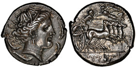 GRECQUES
Sicile
Tetradrachme, Siculo-Punic, 350-300 avant J.C., AG 17.13 g.
Avers : Tête de Tanit-Perséphone à droite, portant une couronne de feuille...