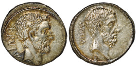 M. Junius Brutus
Denarius, Rome, 42 avant J.-C., AG 4 g.
Ref : Crawford 433/2, RSC 30, Syd.907
Conservation : fines rayures sinon NGC Choice AU 5/5, 3...