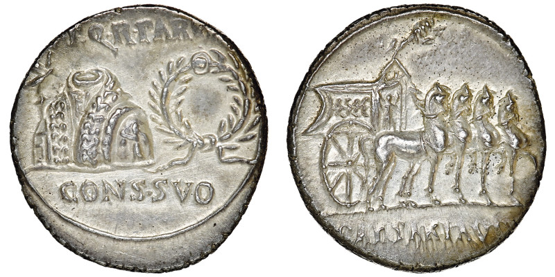 Augustus 27 avant J.C. 14 AD
Denarius, Colonia Patricia, AG 3.75 g. 18mm Avers :...