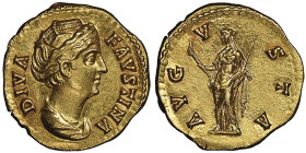 Antoninus Pius pour Faustina Augusta 138-161 
Aureus, 141-161 AD, AU 7,50 g.
Avers : DIVA FAVSTINA Buste drapé à droite.
Revers : AVGVSTA Cérès voilée...