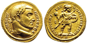 Constantinus I 307-337
Aureus, Rome, 307, AU 4.69 g. 18 mm
Avers : Biste lauré à droite CONSTANT INVS NOB C. 
Revers : Mars à droite avec lance et bou...
