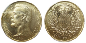 Albert Ier 1889-1922
100 Francs, 1895 A, AU 32.25 g.
Ref : G. MC124, CC 180, Fr. 13 
Conservation : NGC MS63
Quantité : 20000 exemplaires frappés.