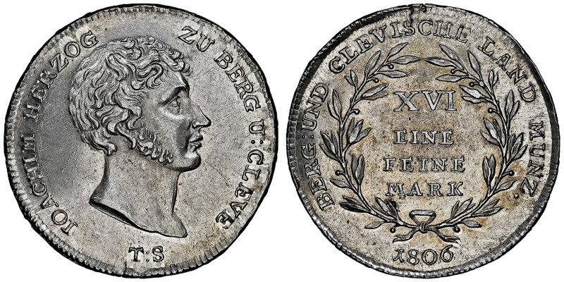 Berg et Clèves (Grand-duché de)
Joachim Murat, 1806-1808
Taler 1806 TS, AG
Ref :...