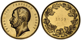 Friedrich Wilhelm IV 1840-1861
Médaille en or, 1859, AU 41.65 g. 41 mm 
Ref : Marienburg 4409
Conservation : NGC MS 60
