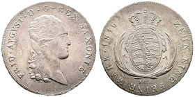 Sachsen
Friedrich August I 1806-1827
Taler 1816 IGS, AG 28.13 g. 
Ref : KM 1059.1
Conservation : FDC