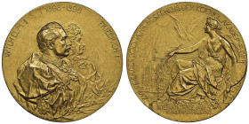 Kaiserreich
Wilhelm II 1888-1918
Médaille en or de 10 Ducat prix d'État pour l'exposi- tion d'art , 1896, AU 34.82 g. 35 mm par O. Schultz
Avers : Por...