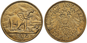 Afrique Orientale Allemande (Deutsch-Ostafrika) 
15 Rupien, 1916 T, AU 7.16 g.
Ref : Fr.1, KM#16.1
Conservation : NGC MS 64
