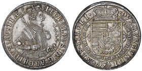 Leopold V 1619-1632
Taler, 1632, Hall, AG 
Ref : Dav 3338A var. "AVSTIAE"
Conservation : NGC MS 62