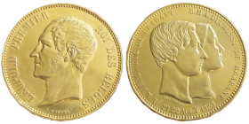 Leopold I 1831-1865 
100 francs, Bruxelles, 1853, AU 32.25 g. Tranche inscrite en relief
Ref : Dupriez 538, Fr. 409
Conservation : un léger nettoyage ...