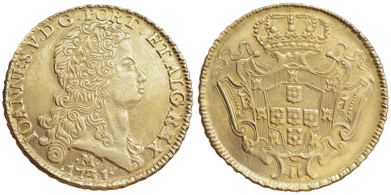 Joao V 1706-1750
12800 Reis, Minas Gerais Mint, 1731 M, AU
Ref : Fr.55, KM#139
C...