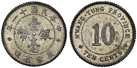 Kwangtung 
10 Cents Year 11 (1922), AG Ref : L&M 153, KM#422 Conservation : NGC MS 62