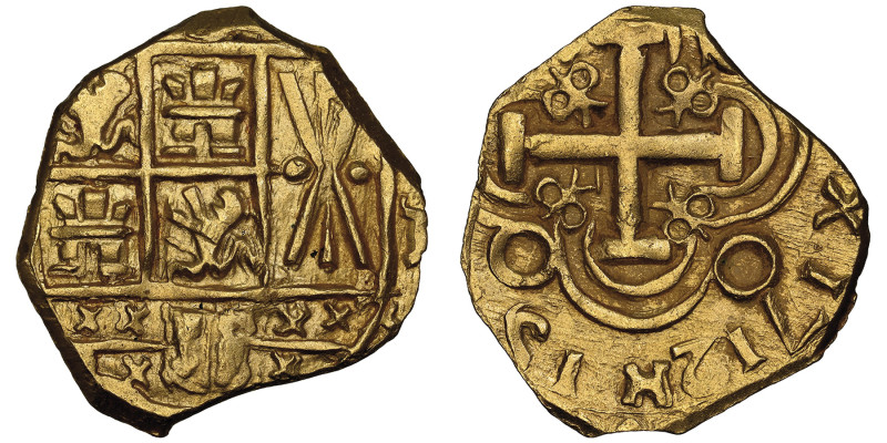 COLOMBIE
Charles II 1665-1700
2 escudos, 1712 Bogota, AU 6.77 g. Ref : KM14.2 Ca...