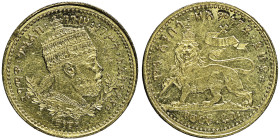 Ethiopia
Menelik II 1889-1913
1/4 Werk, EE 1889 (=1897), AU
Ref : Fr.21, KM#16
Conservation : NGC MS 62