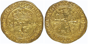 Francois I 1515-1547 
Écu d'or au soleil, Lyon, 4e type 2e émission, 18 mai 1519, trèfle, point 12ème, AU 3.36 g.
Ref : Dup. 774, Fr. 333
Conservation...