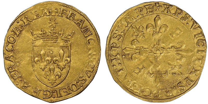 Francois I 1515-1547 Ecu d'or au soleil, Paris, AU 3.37 g. Ref : Dup. 775, Fr. 3...