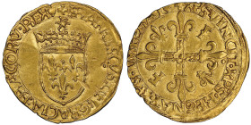 Francois I 1515-1547
Ecu d'or au soleil, La Rochelle, AU 3.43 g. Ref : Dup. 775, Fr. 347
Conservation : NGC MS 62