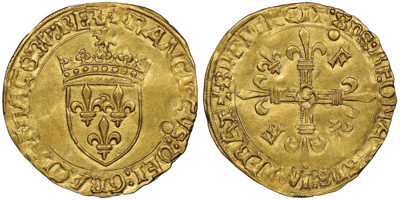 Francois I 1515-1547 Ecu d'or au soleil, Limoges, AU 3.39 g. Ref : Dup. 775, Fr....