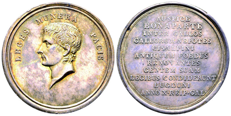 Consulat 1799-1804
Médaille en argent, Constitution à Lyon de la république ital...