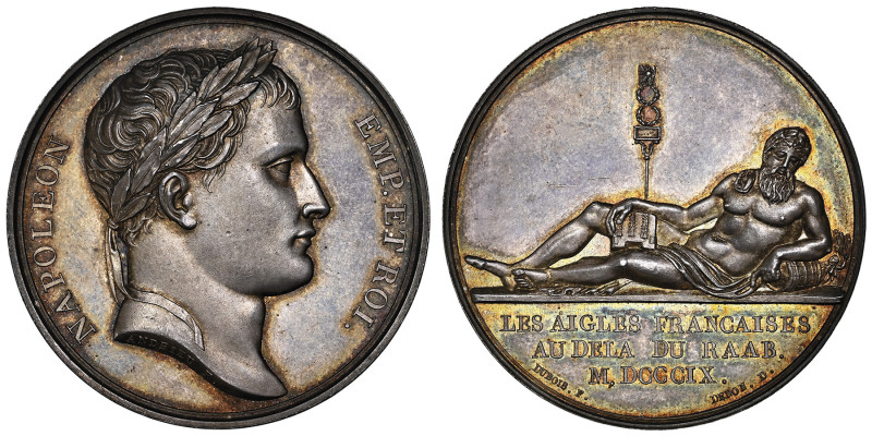 Premier Empire 1804-1814
Médaille en argent, Bataille du Raab, 1809, par Andrieu...