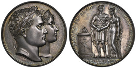 Premier Empire 1804-1814
Médaille en argent, 1810, commémorant le mariage de Napoléon et Marie Louise,
AG 41 mm par Andrieu
Ref : Bramsen 954
Conserva...
