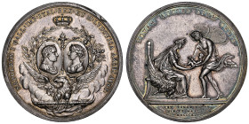 Premier Empire 1804-1814
Médaille en argent, 1811, Naissance du Roi de Rome, AG par F. Stuckhart Avers : NAPOLEON I GALL IMP ITAL REX ET M LVDOVICA AR...