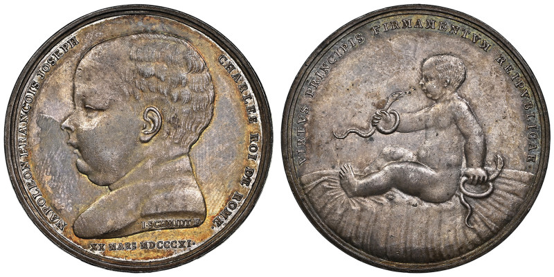 Premier Empire 1804-1814
Médaille en argent, 1811, Naissance du Roi de Rome, AG ...