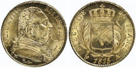 Louis XVIII 1814-1815
20 francs, Paris, 1815 A, AU 6.41 g. Ref : Gad. 1026, Fr. 525 Conservation : NGC MS 64. FDC