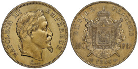 Second Empire 1852-1870
100 Francs, Strasbourg, 1866 BB, AU 32.25 g. Ref : G.1136, Fr. 581
Ex Collection Dr. F.
Conservation : NGC MS 61
Quantité : 30...