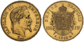 Second Empire 1852-1870
100 Francs, Paris, 1869 A, AU 32.25 g. Ref : G.1136, Fr. 580
Conservation : NGC MS 62