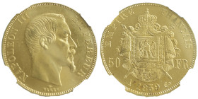 Second Empire 1852-1870
50 Francs, Paris, 1859 A, AU 16.12 g. Ref : G.1111 Fr. 571
Conservation : NGC MS 62
