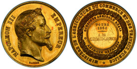 Second Empire 1852-1870
Médaille en or, 1864, Tours, AU 25.25 g. 33.5 mm poinçon Abeille par Barré
Conservation : PCGS SP 62