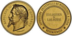 Second Empire 1852-1870
Médaille en or, 1867, Exposition Universelle de Paris, AU 73.30 g. 51 mm par Ponscarme
Conservation : NGC MS 61