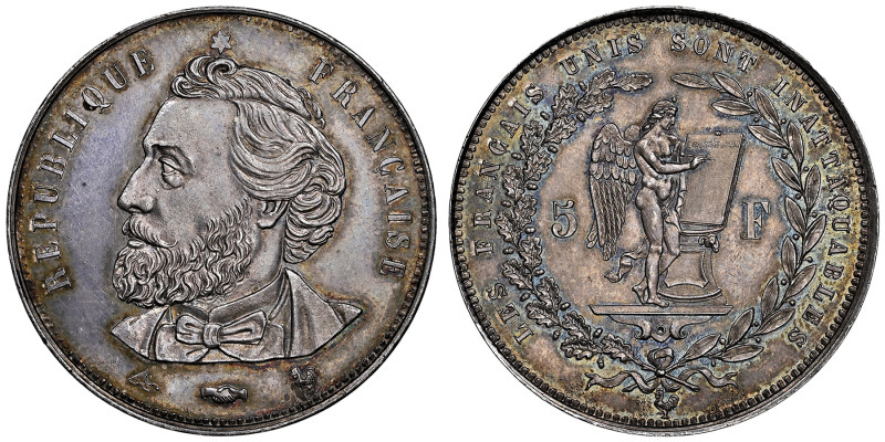 Gouvernement de Défense nationale 1870-1871
Essai de 5 francs Gambetta, Bruxelle...