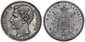 Napoléon IV 1856-1879
5 Francs 1874, Bruxelles, essai en argent tranche cannelée, AG 25 g
Ref : G. 741, Maz. 1762
Ex Collection Dr. F.
Conservation : ...