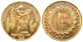Troisième République 1870-1940
100 Francs, Paris, 1900 A, AU 32.25 g.
Ref : G. 1137, Fr. 590
Conservation : PCGS MS 62