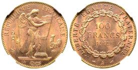 Troisième République 1870-1940
100 Francs, Paris, 1912 A, AU 32.25 g.
Ref : G. 1137, Fr. 590
Conservation : NGC MS 63