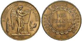Troisième République 1870-1940
100 Francs, Paris, 1913 A, AU 32.25 g.
Ref : G. 1137, Fr. 590
Ex Collection Dr. F.
Conservation : NGC MS 64