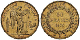Troisième République 1870-1940
50 Francs, Paris, 1900 A, AU 16.12 g. Ref : G.1113, Fr. 591
Conservation : NGC AU 58
Ex Collection Dr. F.
Quantité : 20...
